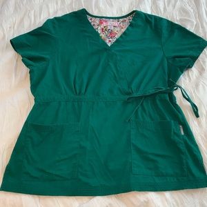 Koi Katelyn Wrap Scrub Top Hunter